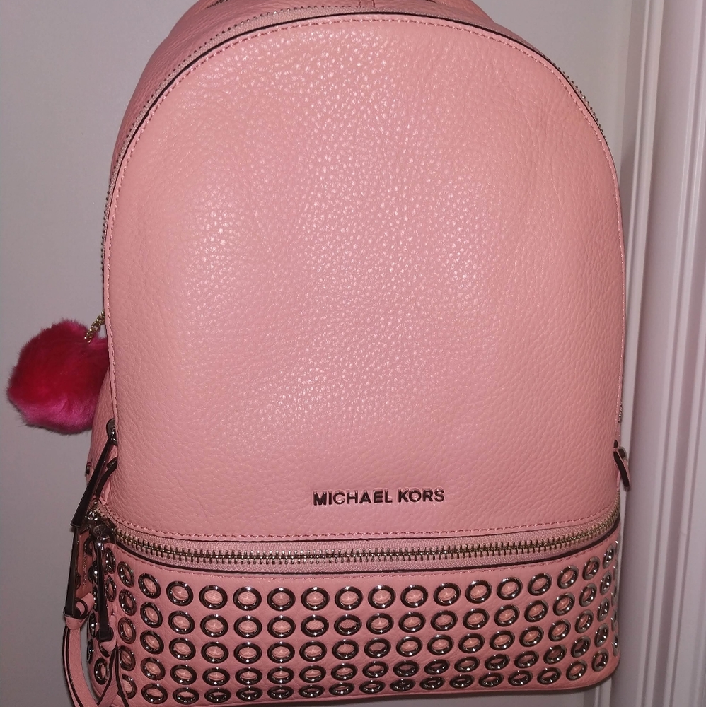 Pale Pink Micheal Kors Grommet Backpack